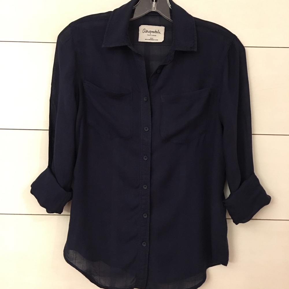 Aeropostale Navy Blue Button Down Shirt!